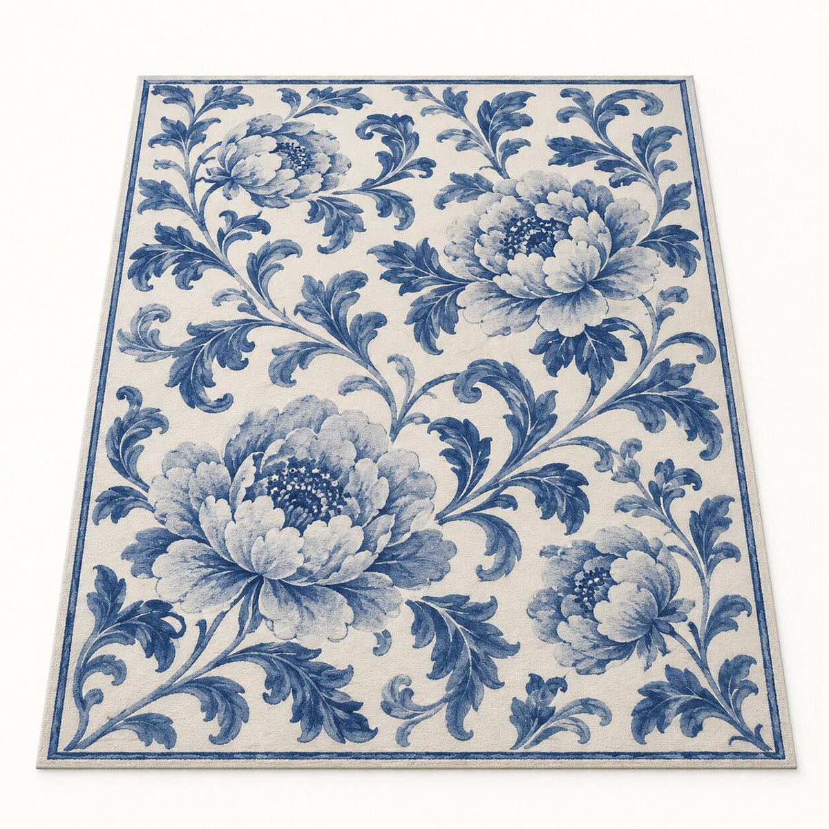 Porcelain Peony Chinese-Inspired Area Rug