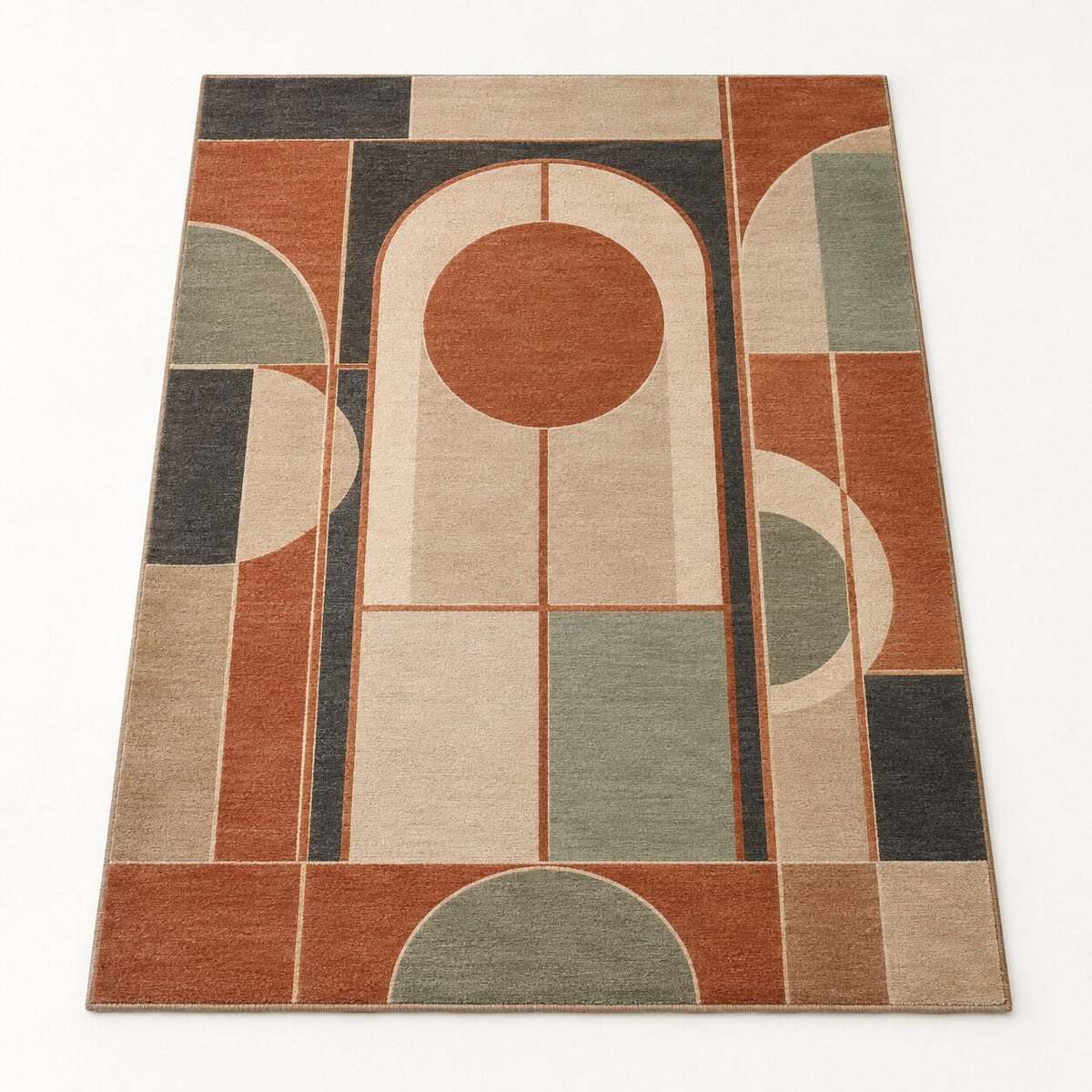 Terracotta Window Chinese-Inspired Area Rug
