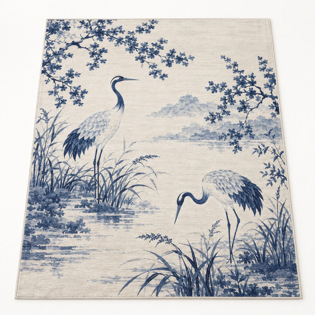 Indigo Crane Grove Chinese-Inspired Area Rug