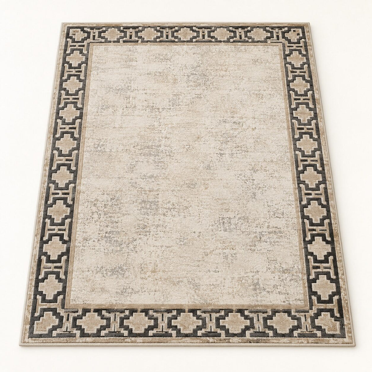 Cloud Key Border Chinese-Inspired Area Rug