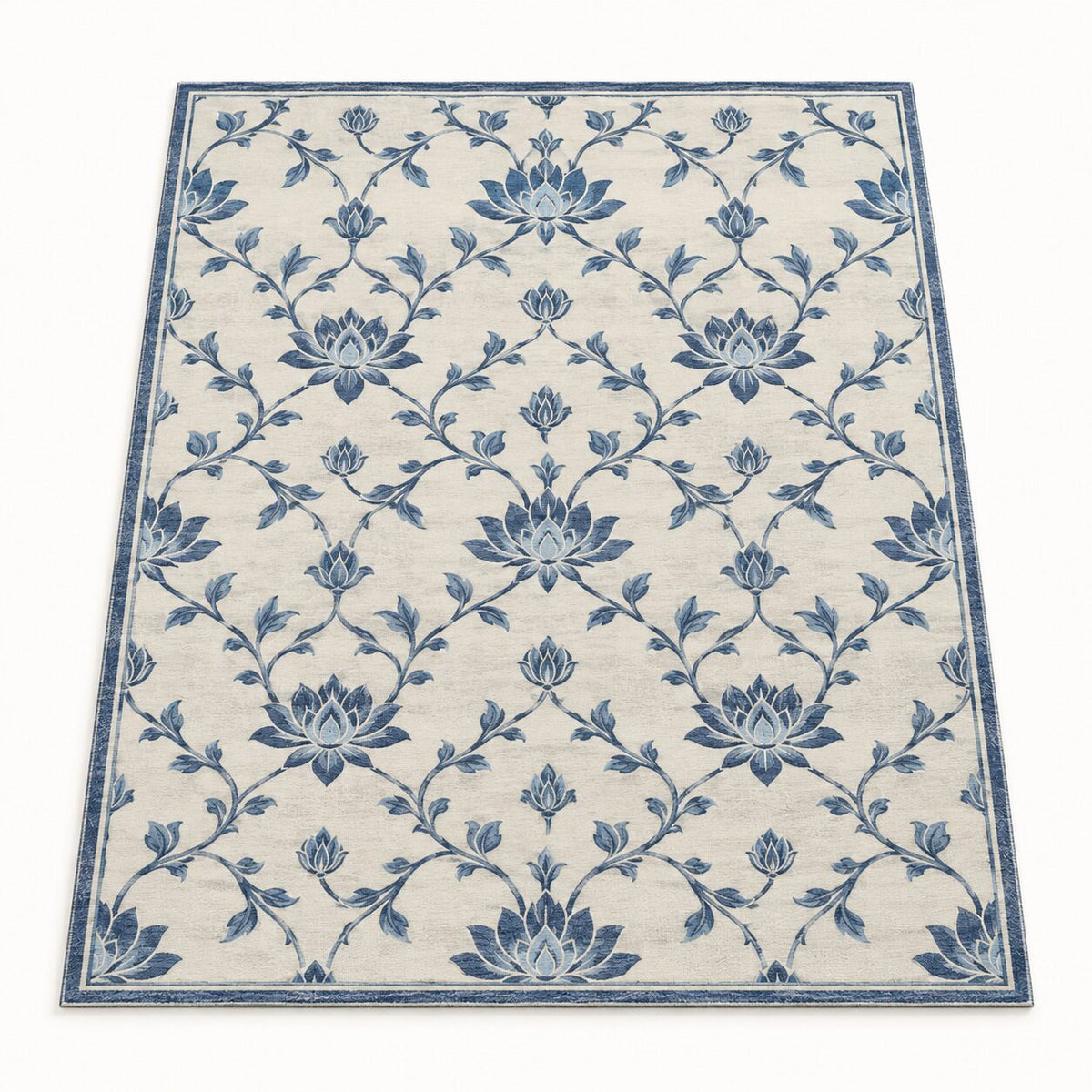 Lotus Vine Trellis Chinese-Inspired Area Rug