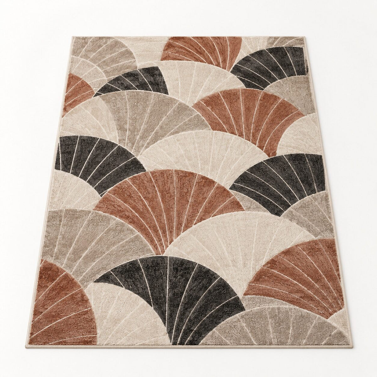 Fan Line Mosaic Chinese-Inspired Area Rug