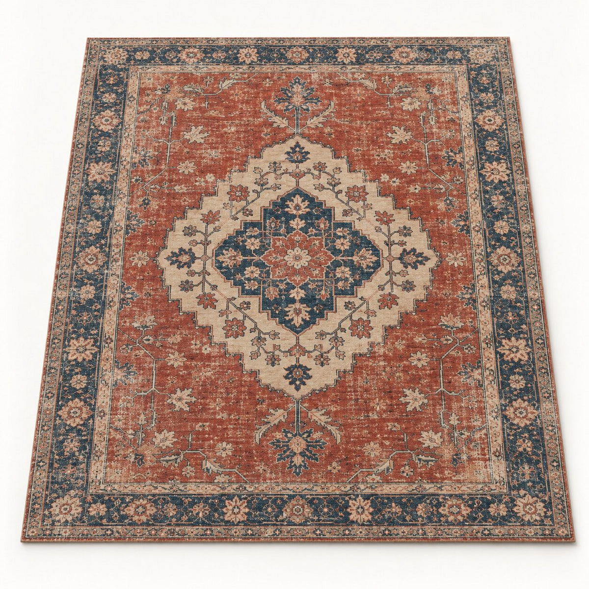 Vermilion Medallion Chinese-Inspired Area Rug