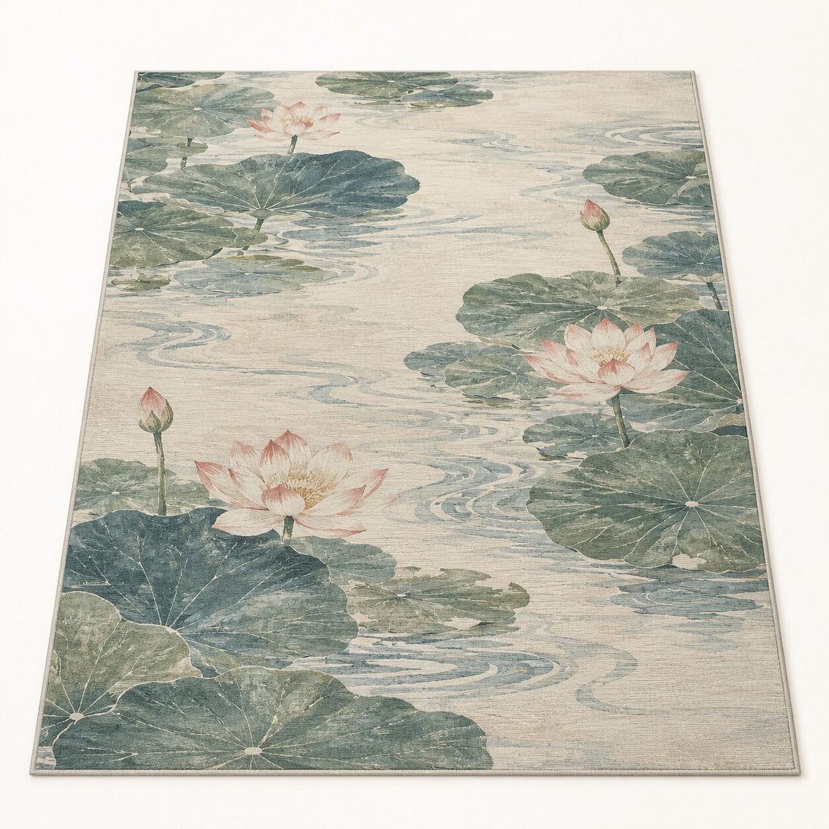 Lotus Pond Chinese-Inspired Area Rug