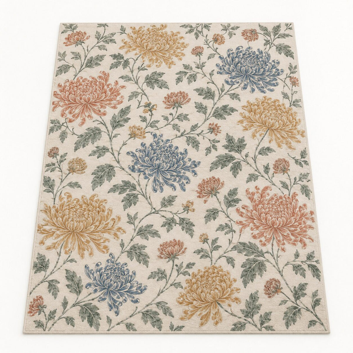 Chrysanthemum Field Chinese-Inspired Area Rug