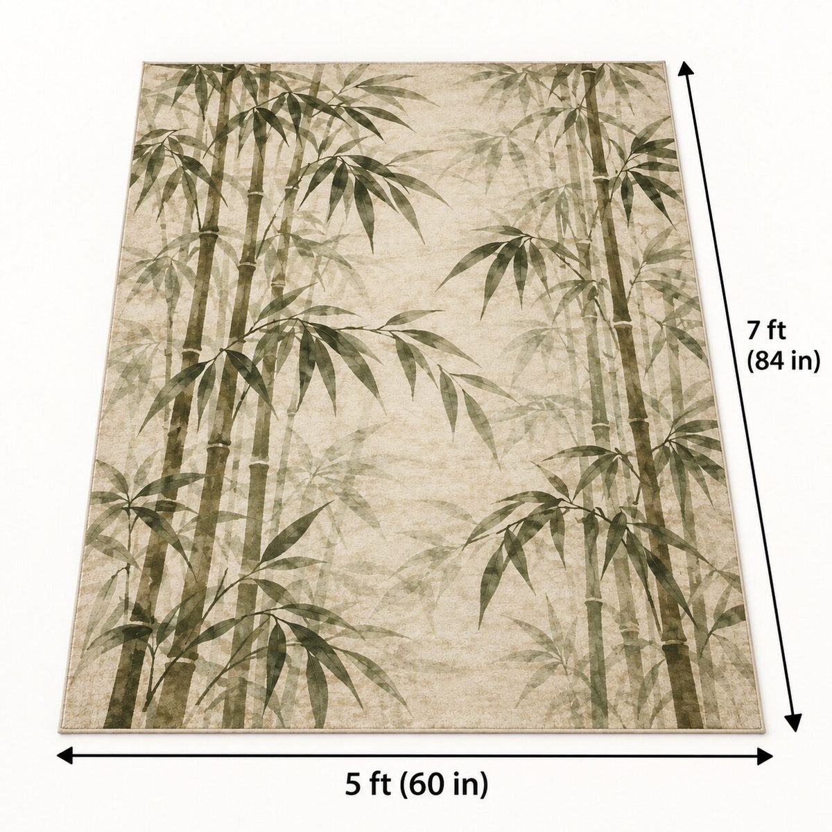 Quiet Bamboo Grove Chinese-Inspired Area Rug