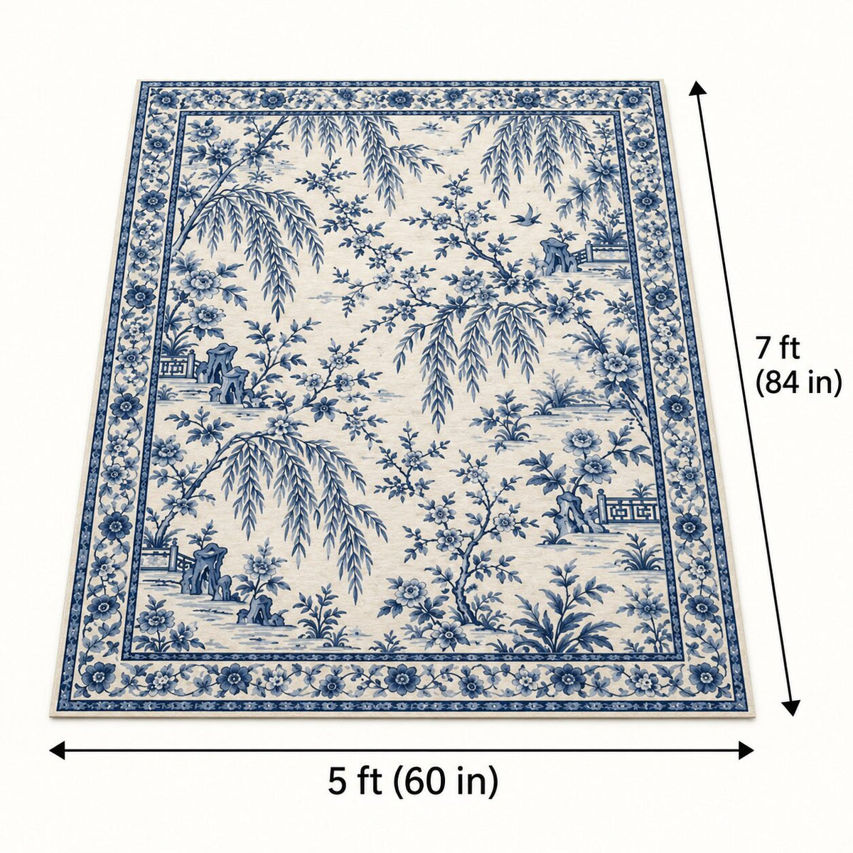 Blue Willow Garden Chinese-Inspired Area Rug