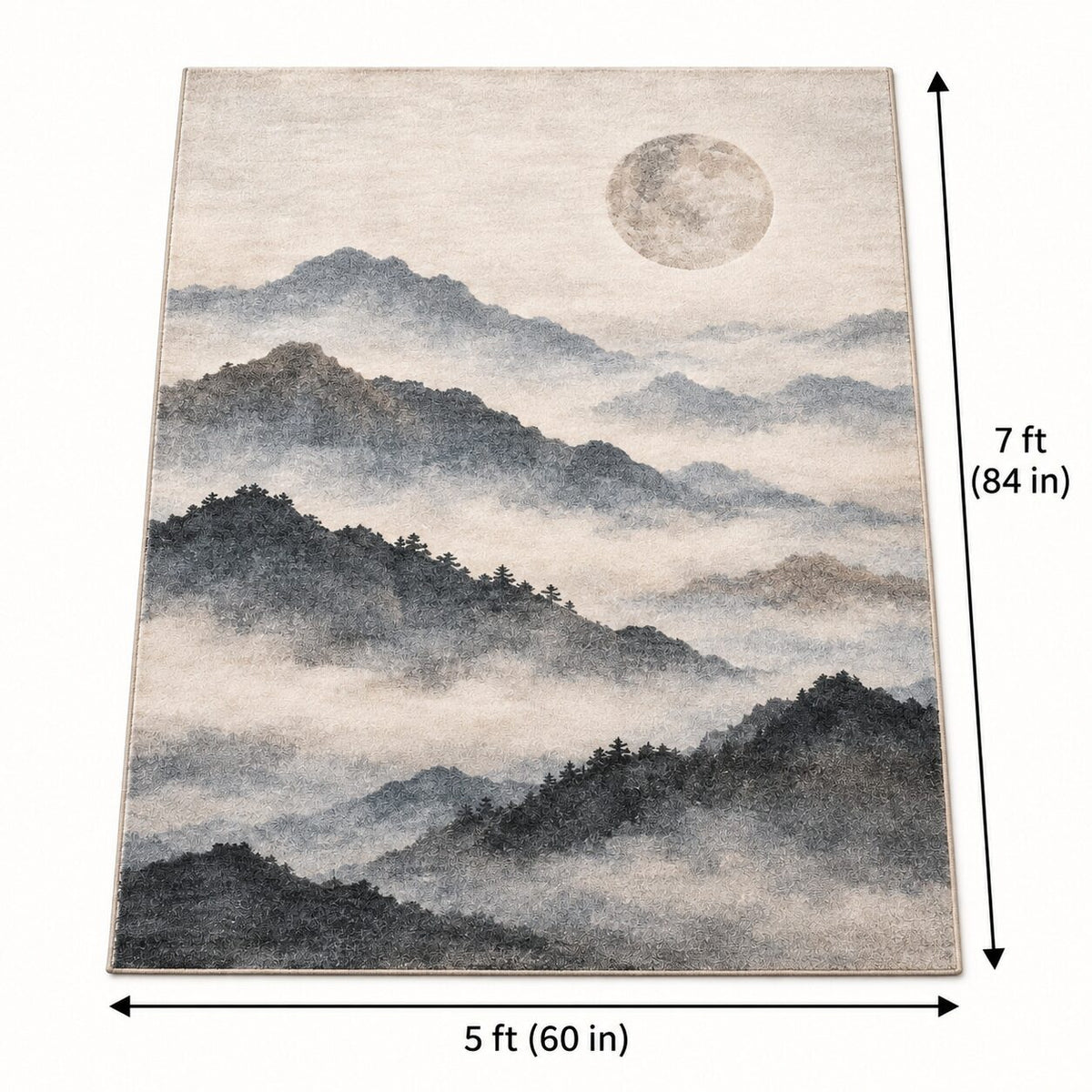 Moonlit Ridge Chinese-Inspired Area Rug
