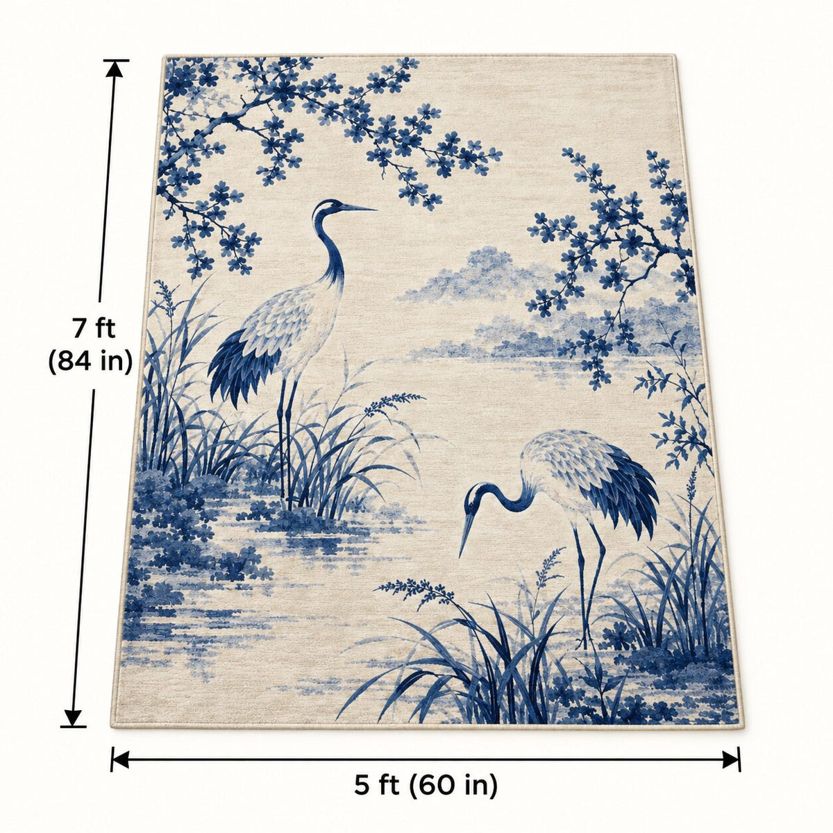 Indigo Crane Grove Chinese-Inspired Area Rug