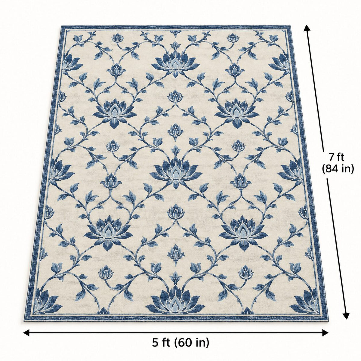 Lotus Vine Trellis Chinese-Inspired Area Rug