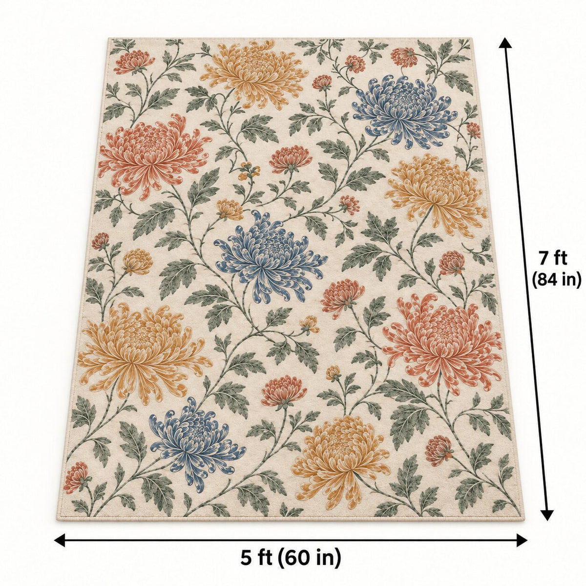 Chrysanthemum Field Chinese-Inspired Area Rug