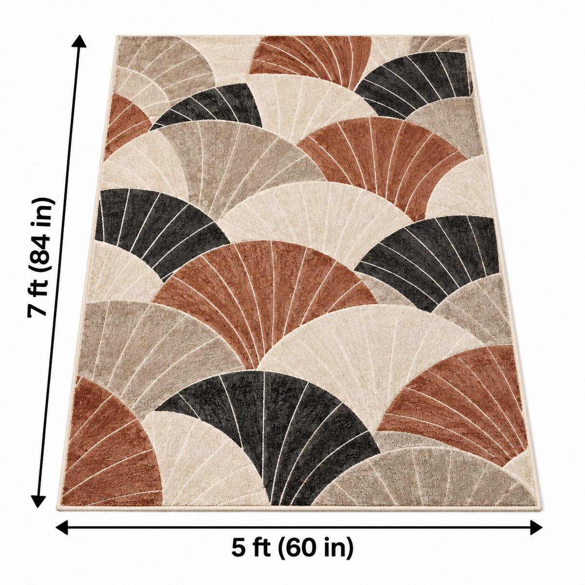 Fan Line Mosaic Chinese-Inspired Area Rug