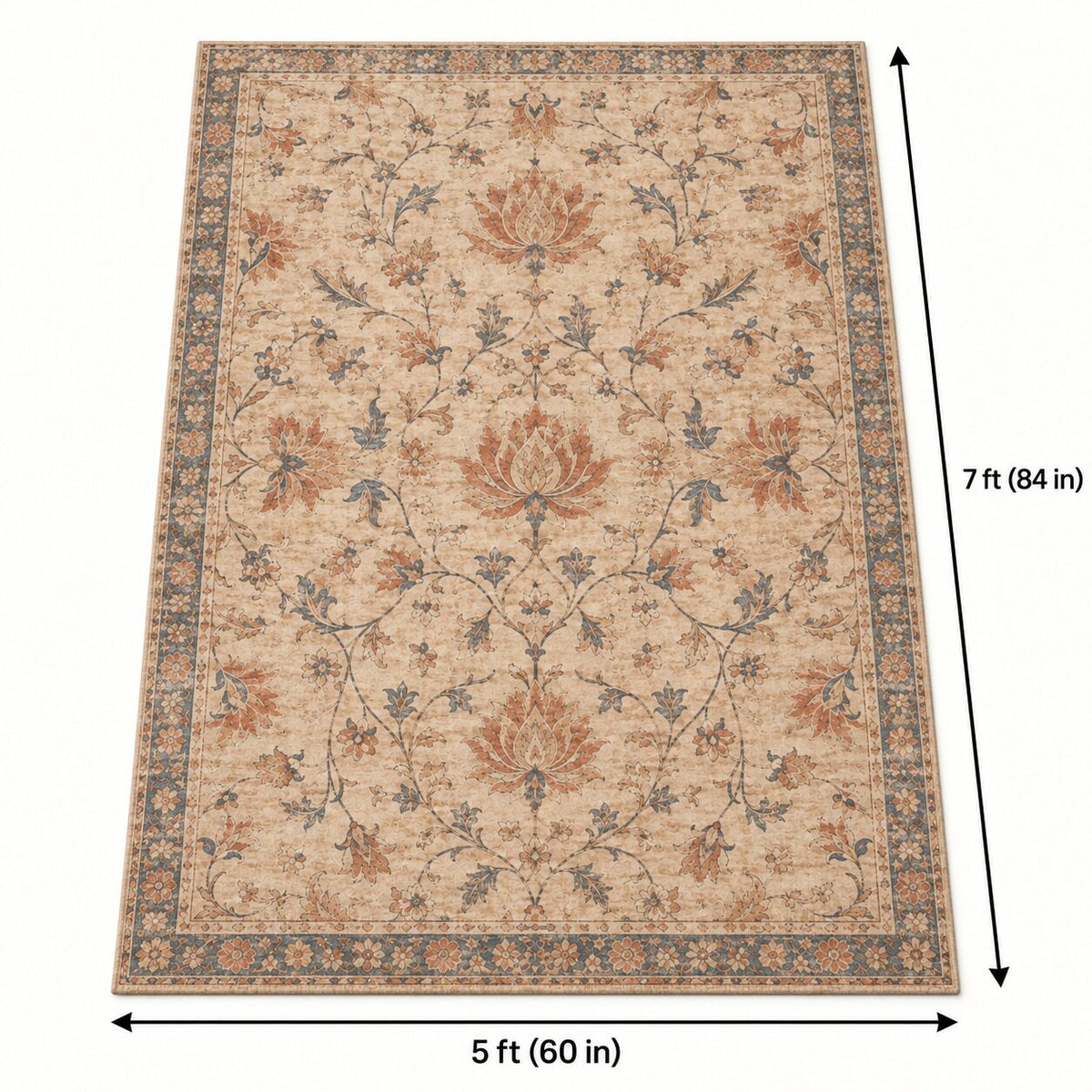 Desert Lotus Chinese-Inspired Area Rug