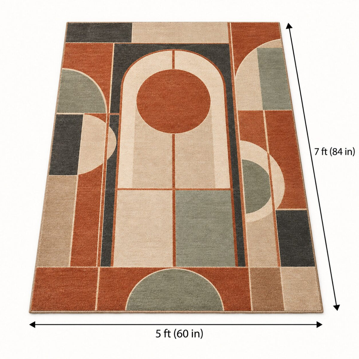 Terracotta Window Chinese-Inspired Area Rug