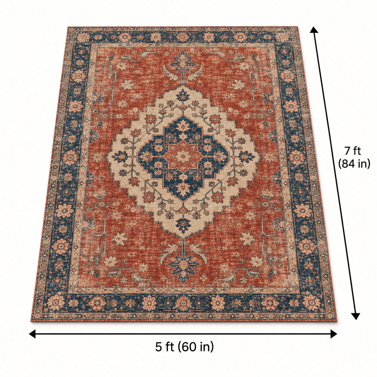 Vermilion Medallion Chinese-Inspired Area Rug