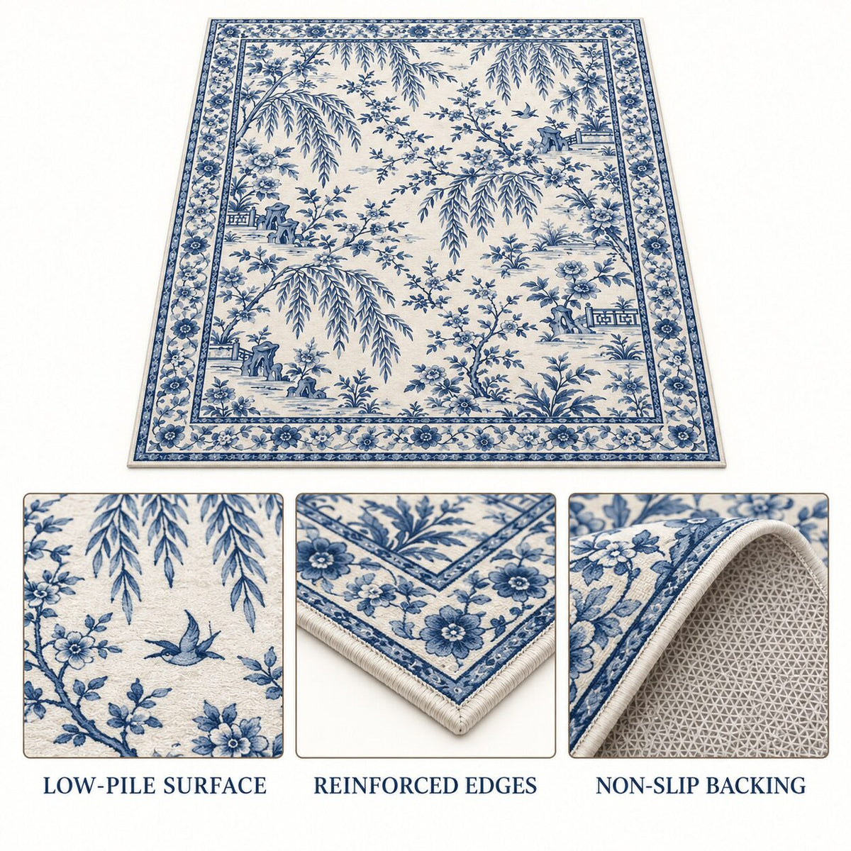Blue Willow Garden Chinese-Inspired Area Rug