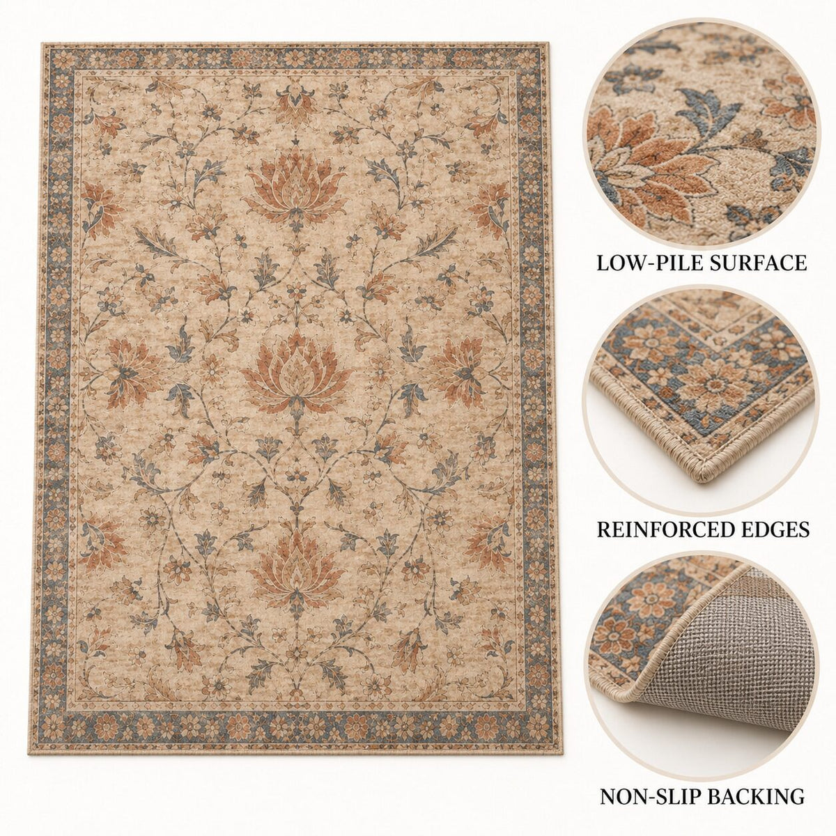 Desert Lotus Chinese-Inspired Area Rug