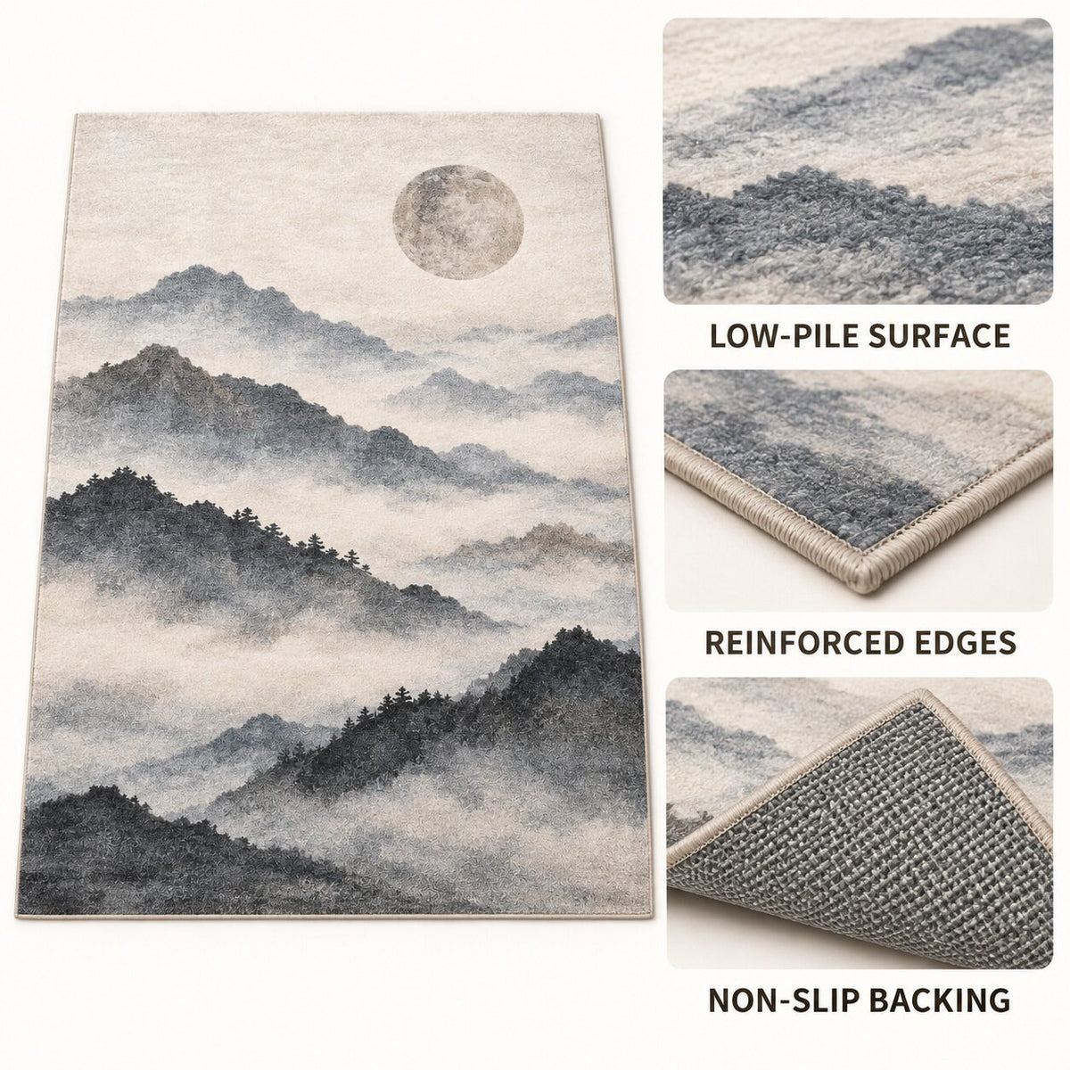 Moonlit Ridge Chinese-Inspired Area Rug