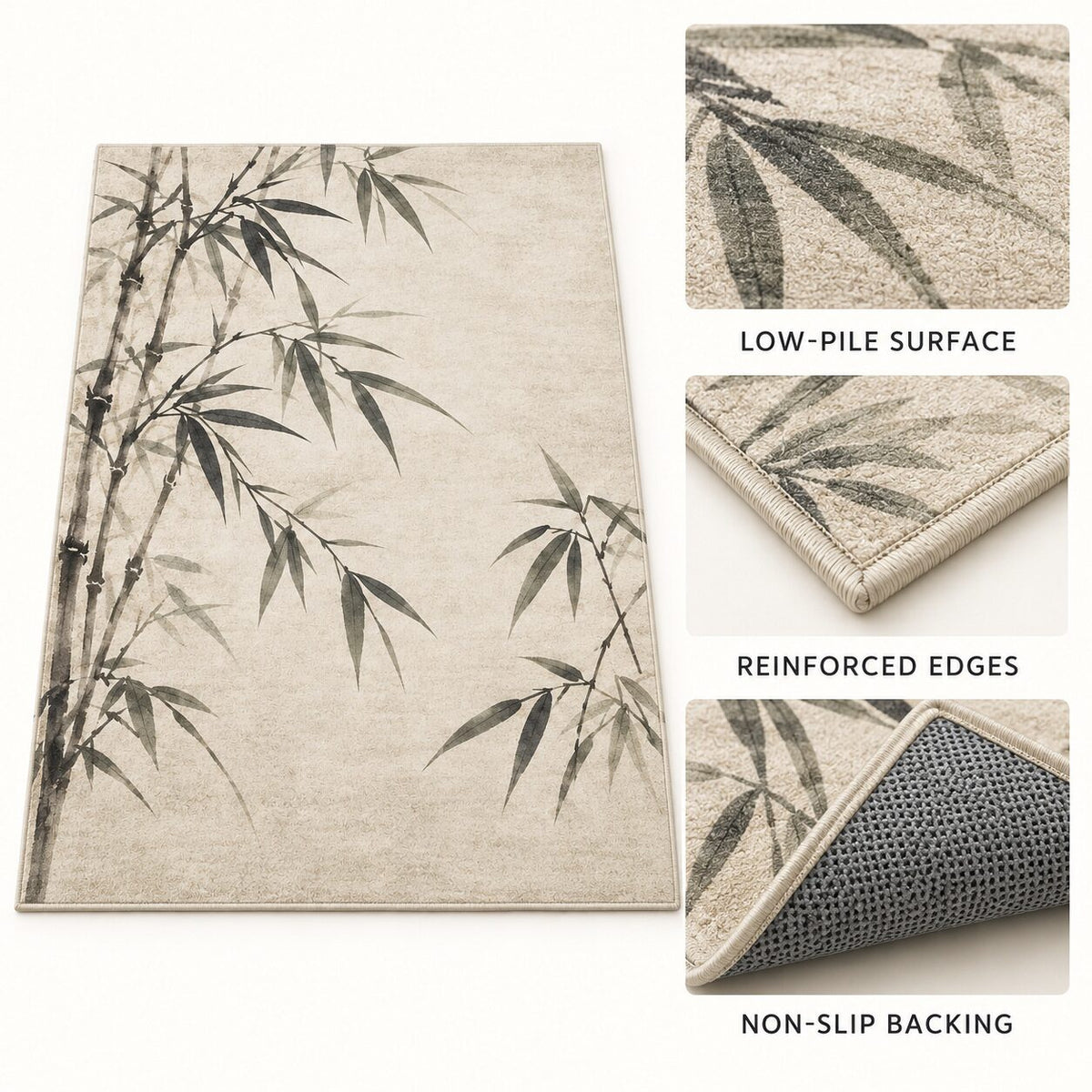 Bamboo Whisper Chinese-Inspired Area Rug