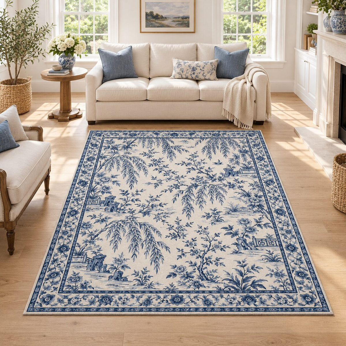 Blue Willow Garden Chinese-Inspired Area Rug