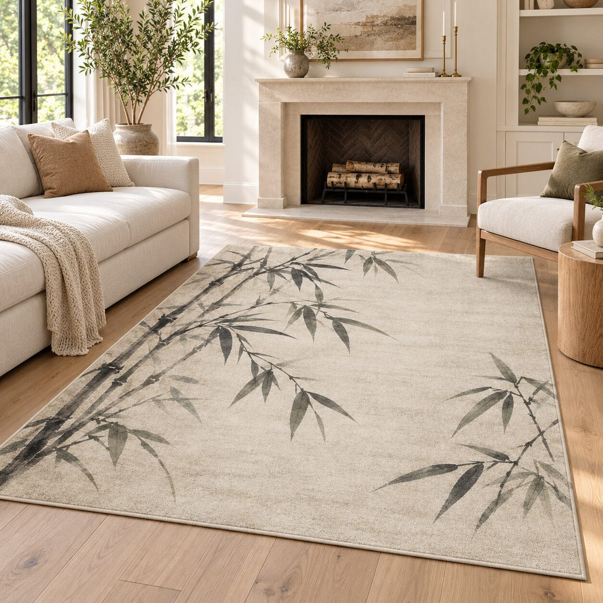 Bamboo Whisper Chinese-Inspired Area Rug
