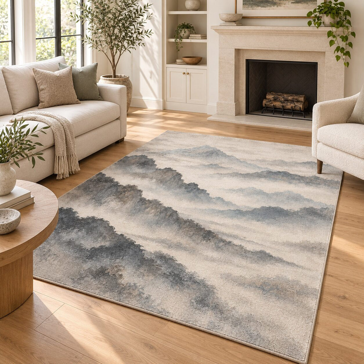 Mountain Veil Chinese-Inspired Area Rug