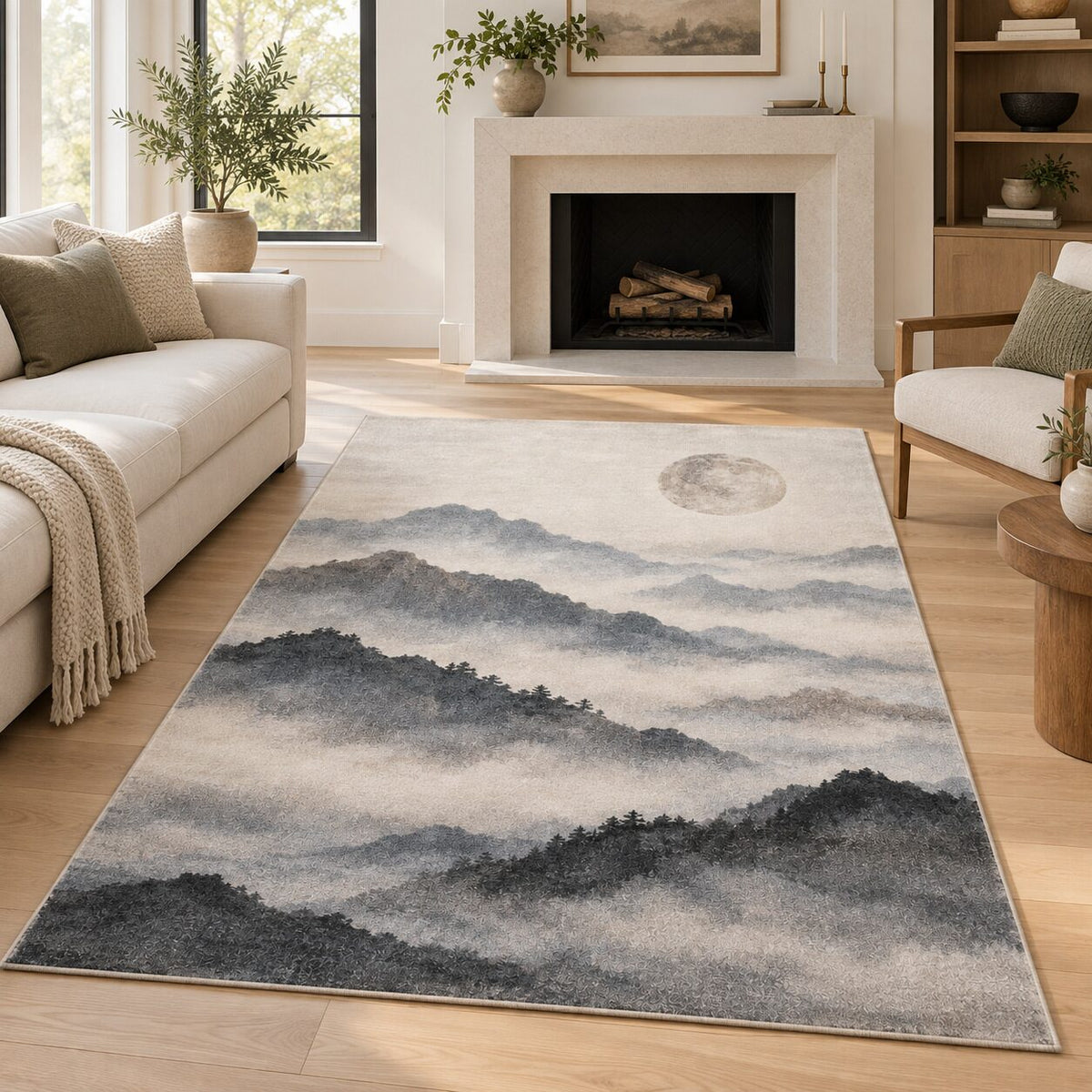 Moonlit Ridge Chinese-Inspired Area Rug