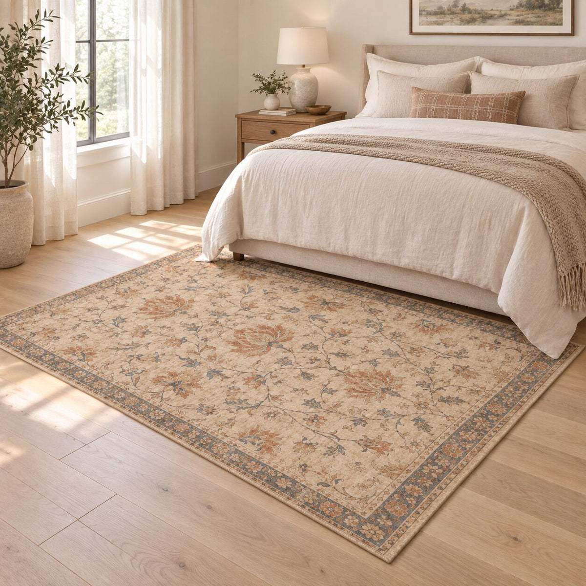 Desert Lotus Chinese-Inspired Area Rug