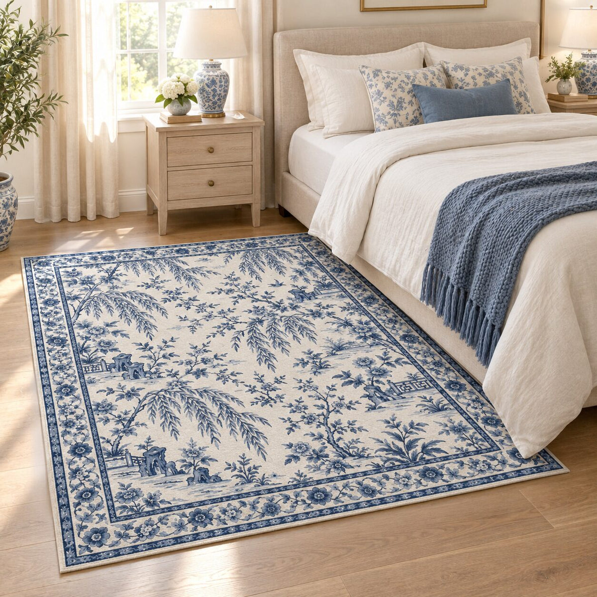 Blue Willow Garden Chinese-Inspired Area Rug