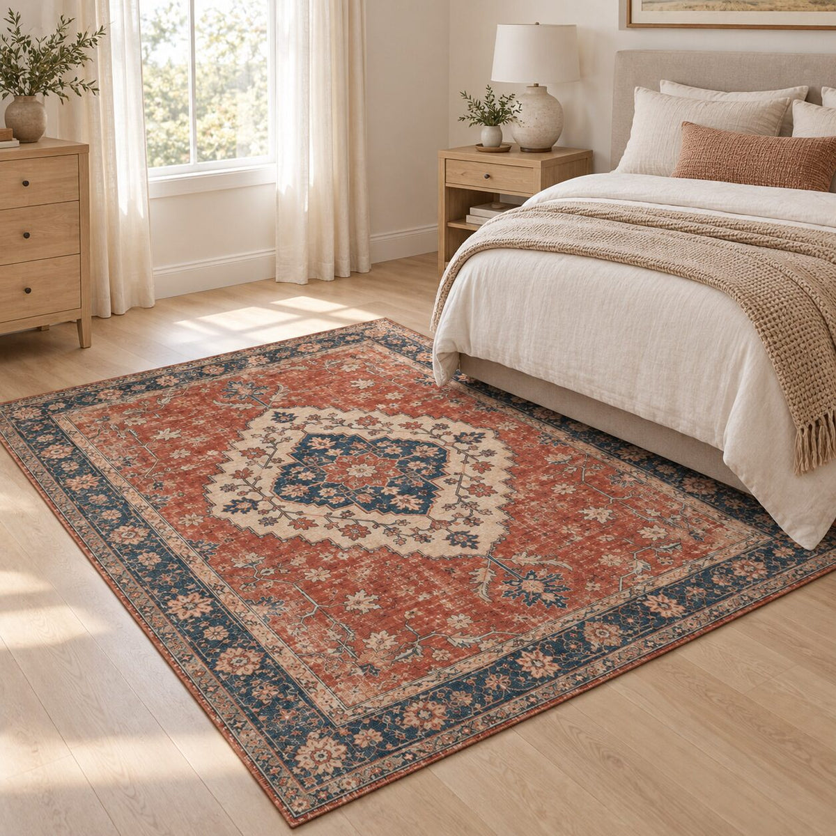 Vermilion Medallion Chinese-Inspired Area Rug
